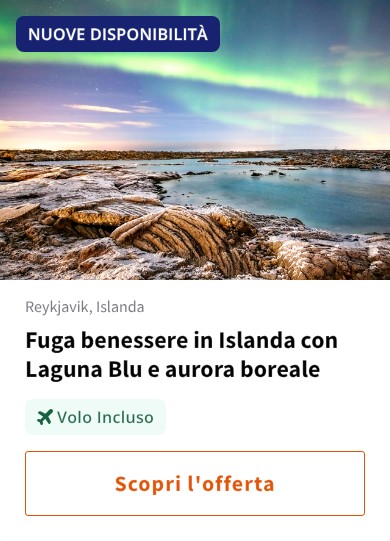 Fuga benessere in Islanda con Laguna Blu e aurora boreale