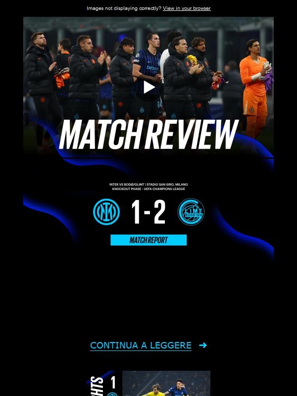 Match review, Inter-Bodø/Glimt 1-2