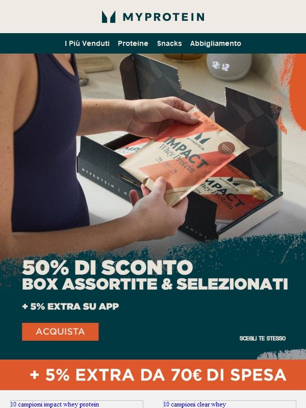 Ore Piccole? -50% sulle Box Assortite 💪