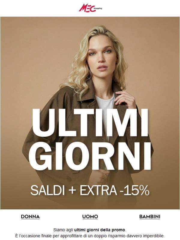 Ultimi giorni 🔥 Fino al -60% + Extra -15%