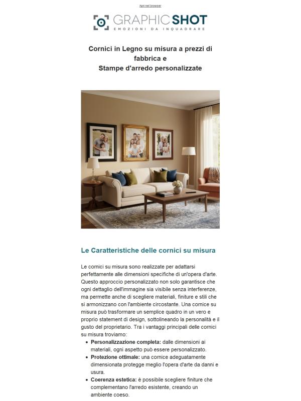 Cornici e Stampe Custom di Qualità Eccellente