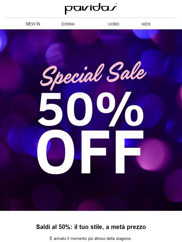 Saldi al 50%: il tuo stile, a metà prezzo