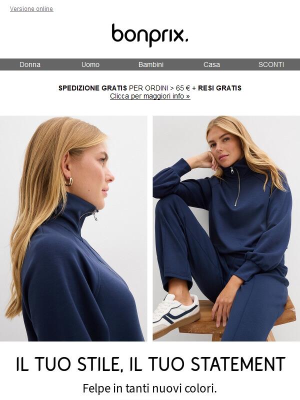 Felpe in tanti nuovi colori 🌈