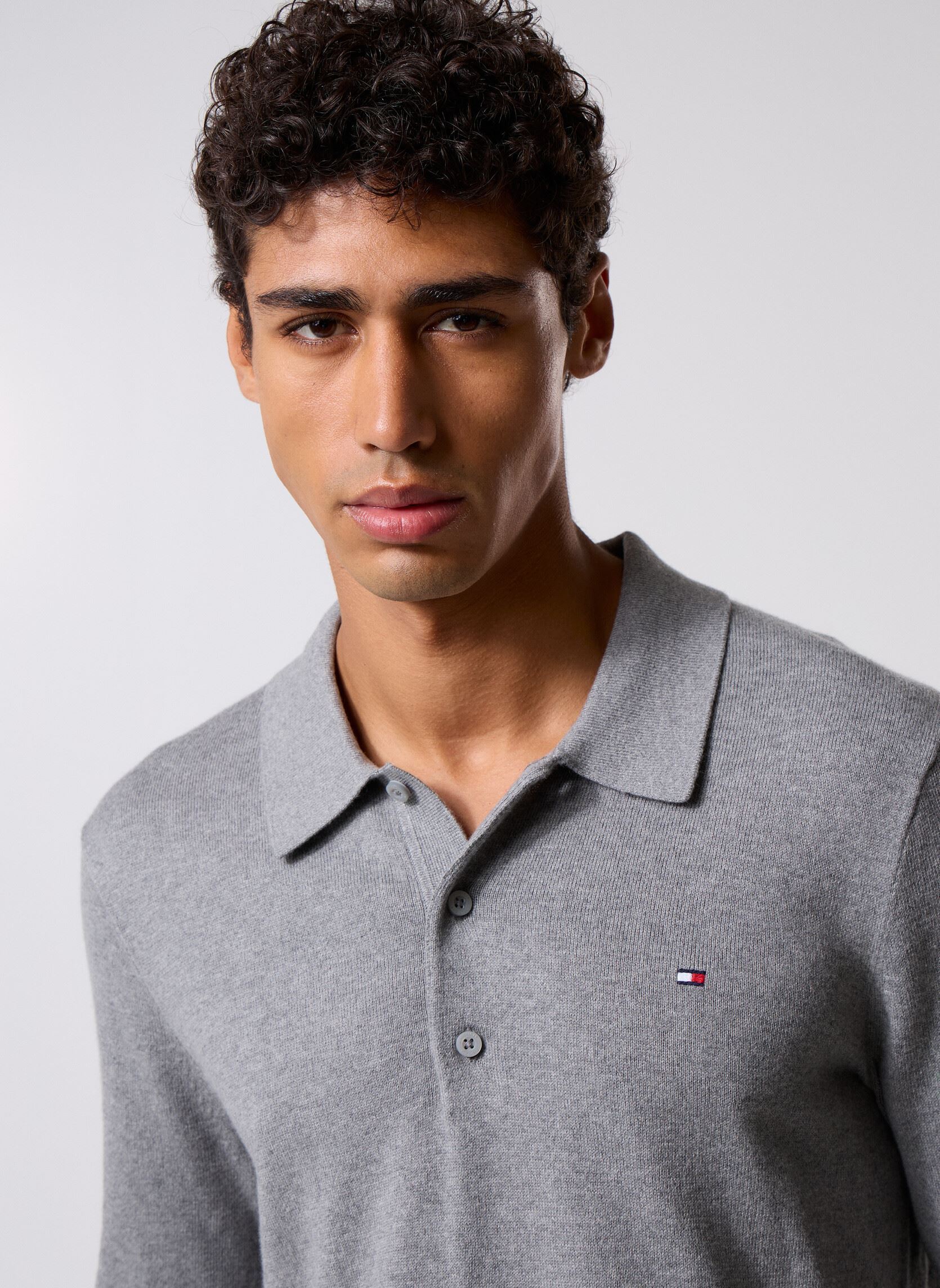 Tommy Hilfiger Pulls Pima Org Ctn Cashmer MW0MW36519 homme gris