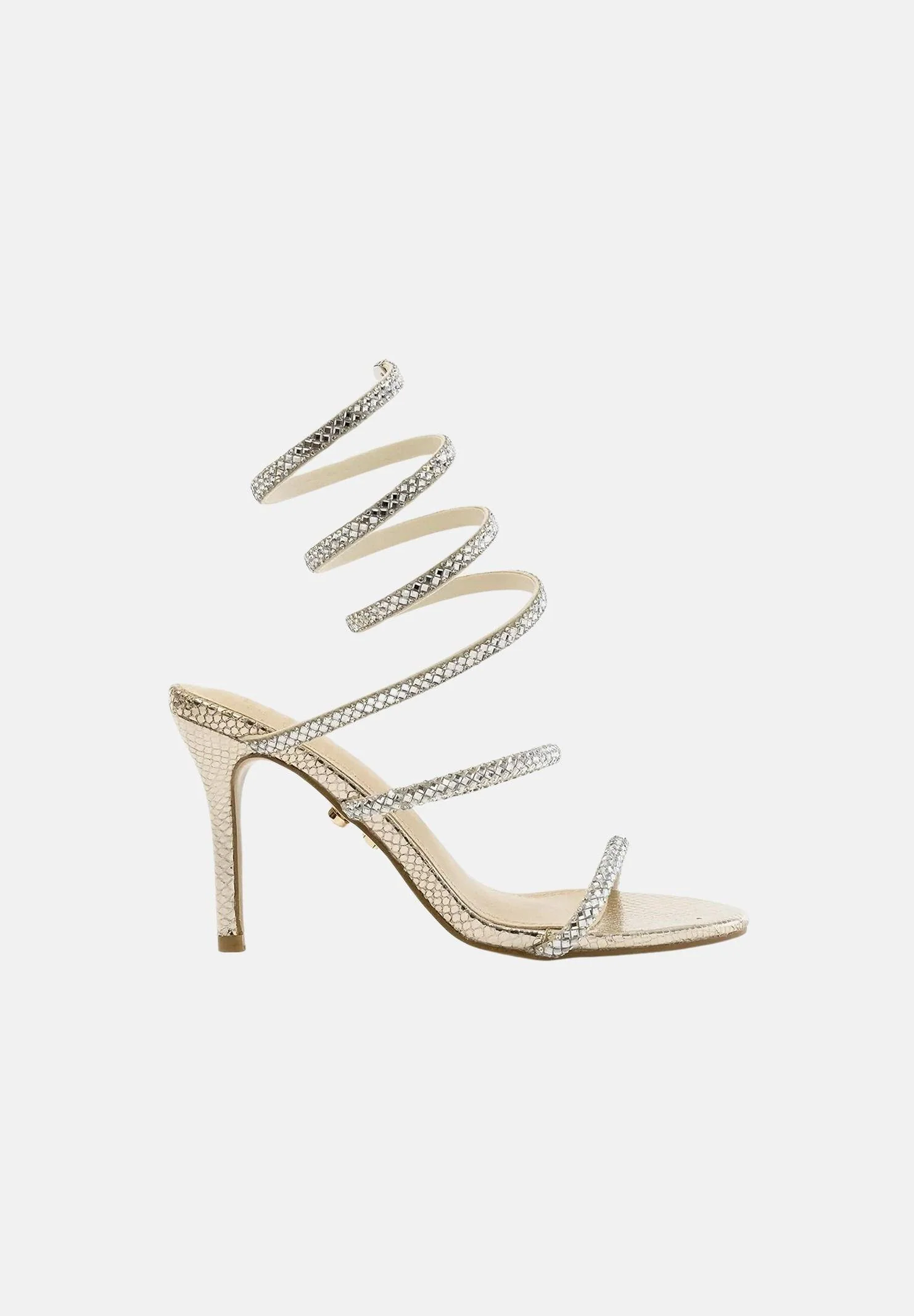 Image of TWENTY FOURHAITCH Sandali con tacco oro da donna