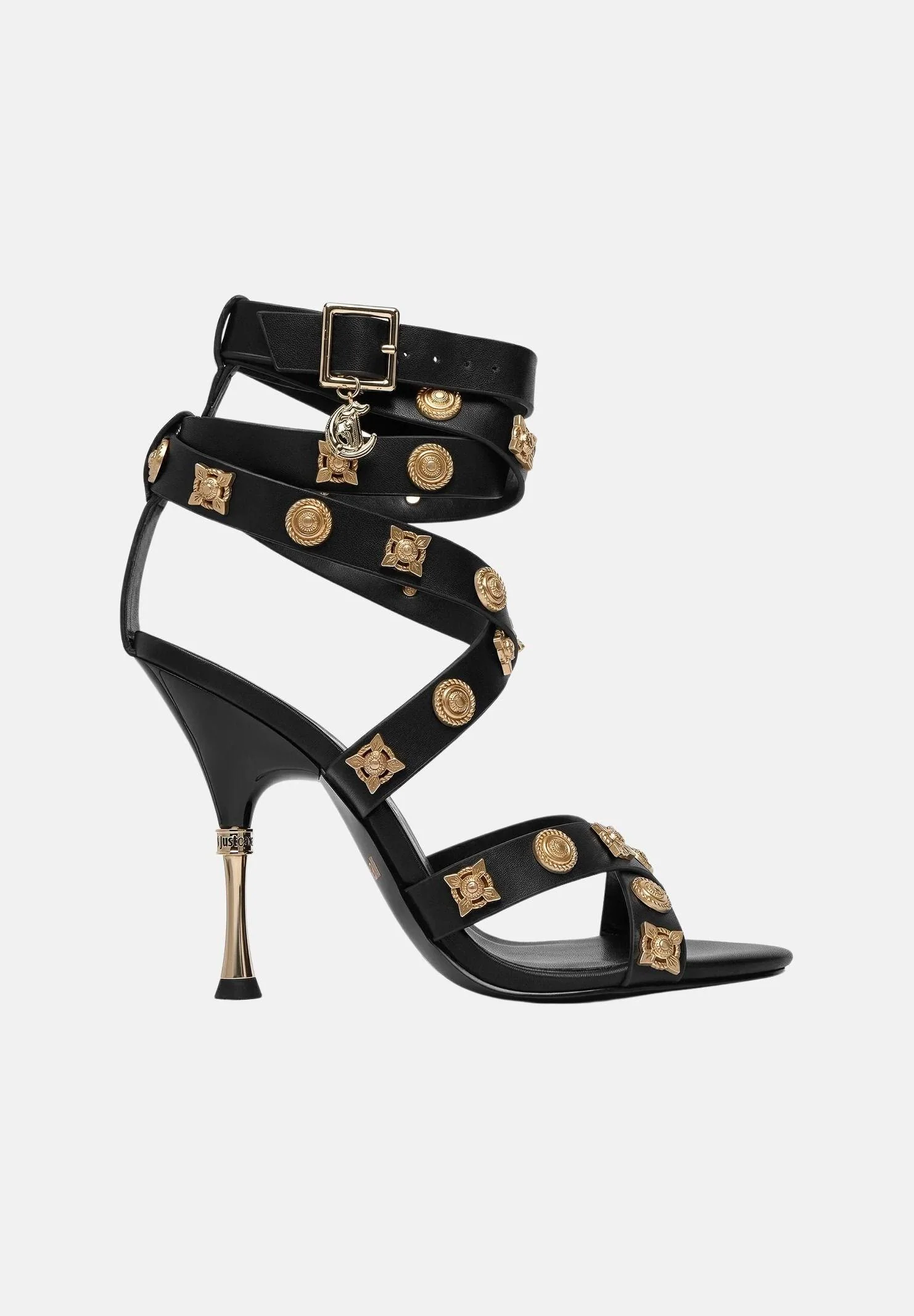 Image of JUST CAVALLI Sandali con tacco neri da donna