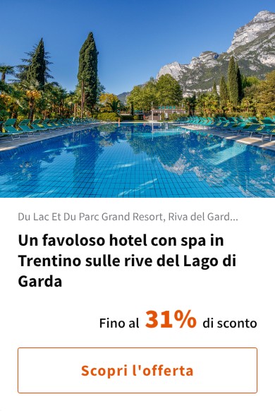 Un favoloso hotel con spa in Trentino sulle rive del Lago di Garda