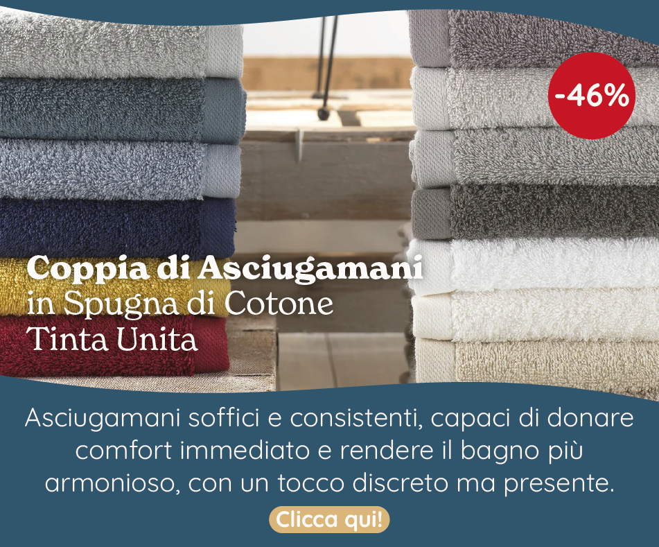 Coppia di Asciugamani in Spugna di Cotone Tinta Unita - Perla