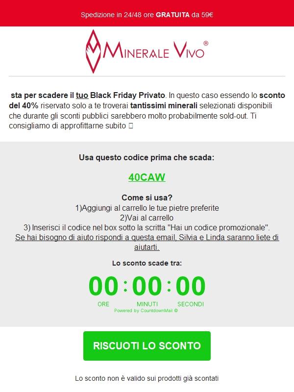 [Meno di 48 ore] Sta per scadere il tuo Black Friday Riservato