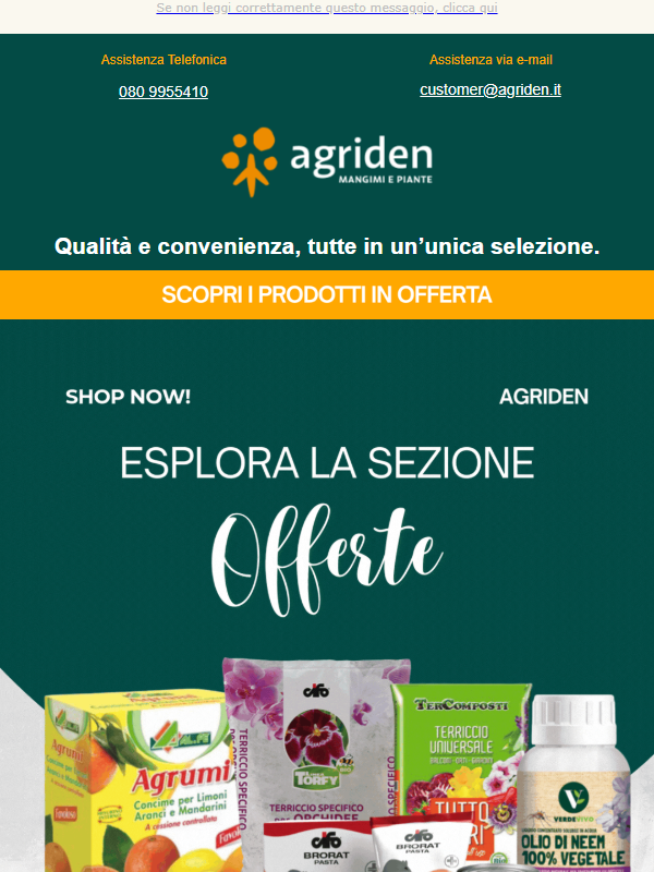 Solo su Agriden: offerte da non perdere! 🌿