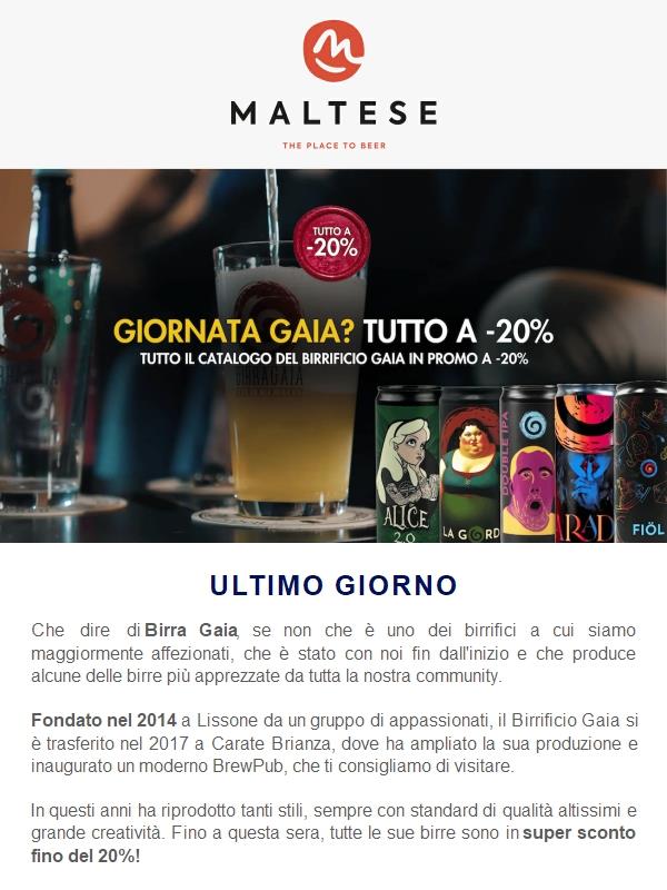 Birra Gaia in sconto -20%: ultimo giorno!