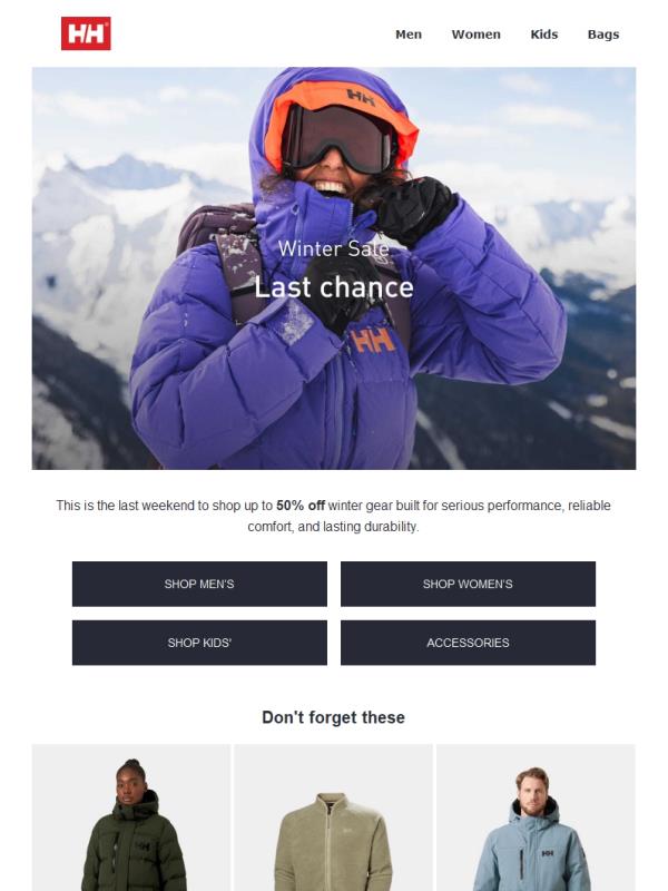 It's the last weekend for up to 50% off