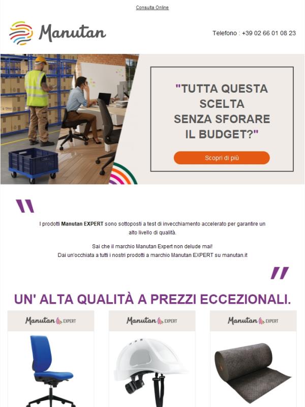Dall'ufficio al magazzino: non hai che da scegliere tra la vasta gamma di prodotti Manutan EXPERT 🔝