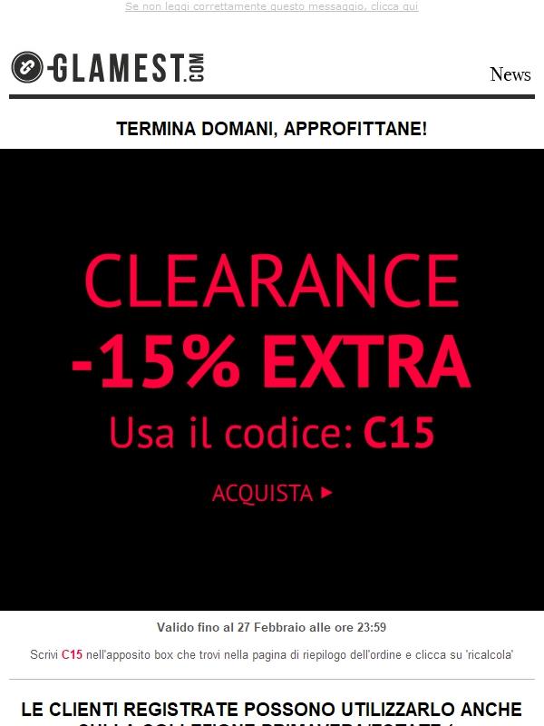 Ultime 48 ore di Fuori Tutto: approfitta del -15% EXTRA sui Saldi Finali