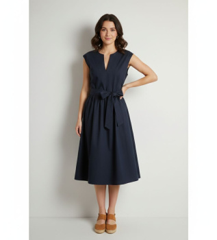 abito-in-popeline-blu-navy