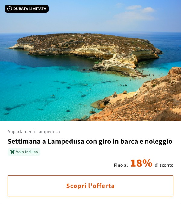 Settimana a Lampedusa con giro in barca e noleggio