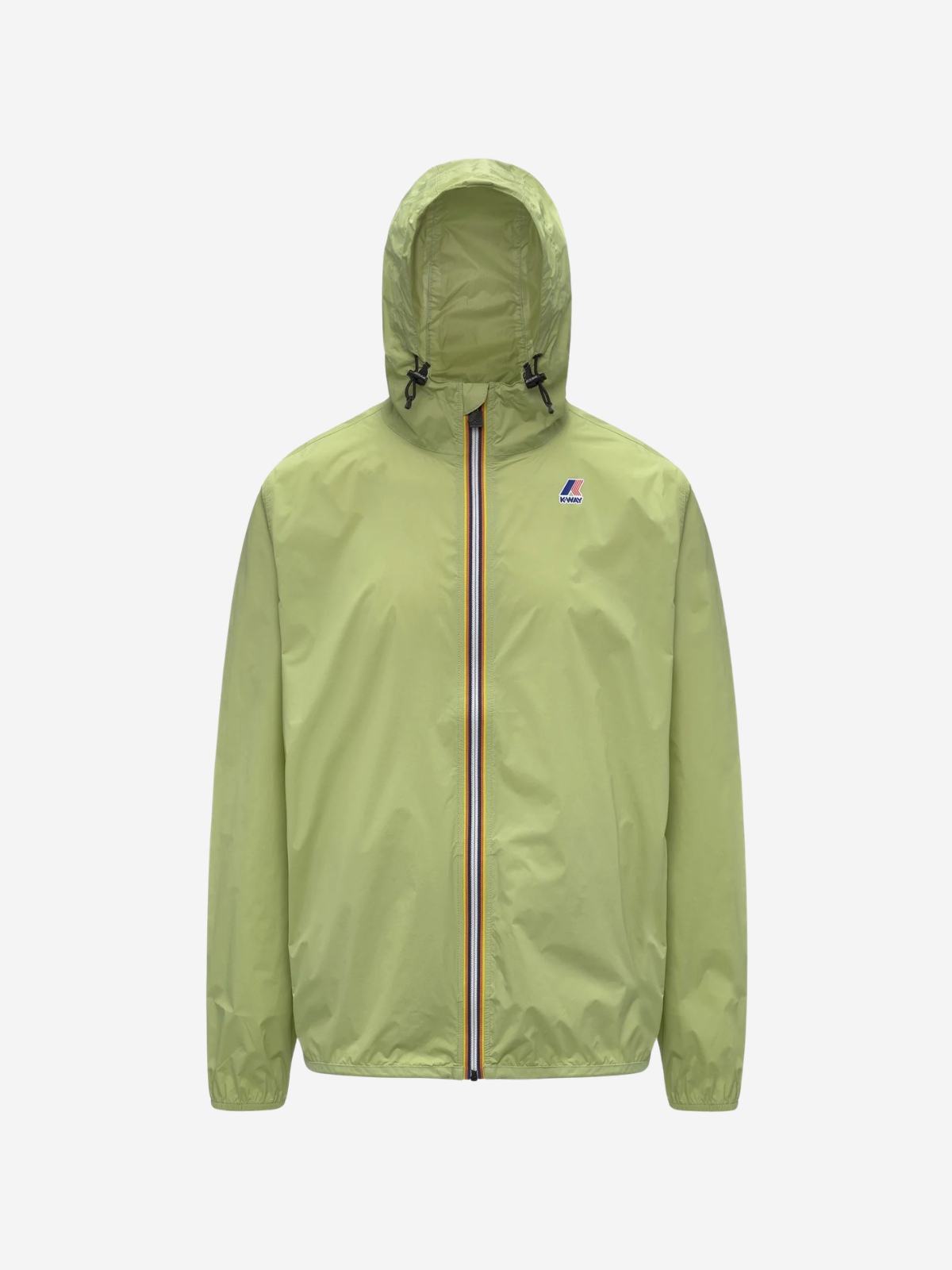 an image of a green jacket with a hood and a zipper