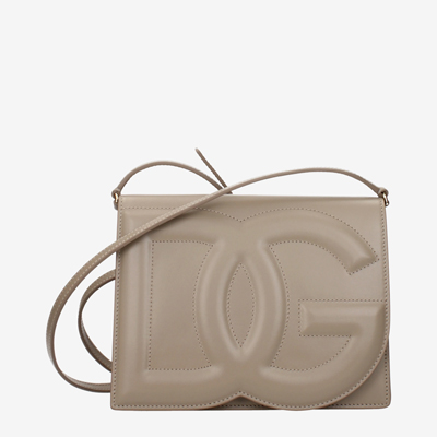 Dolce&Gabbana Crossbody Bags Women Leather Beige/Taupe