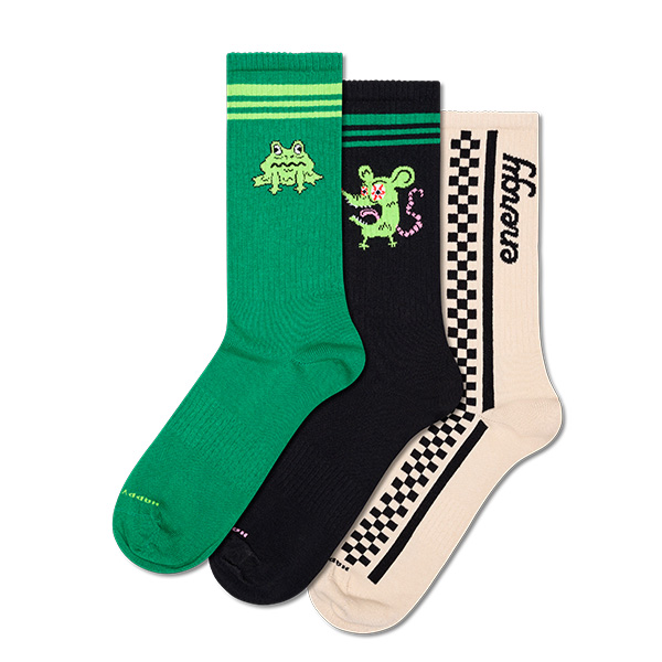 3-Pack Animals Sneaker Socks