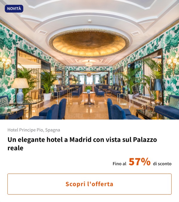 Un elegante hotel a Madrid con vista sul Palazzo reale