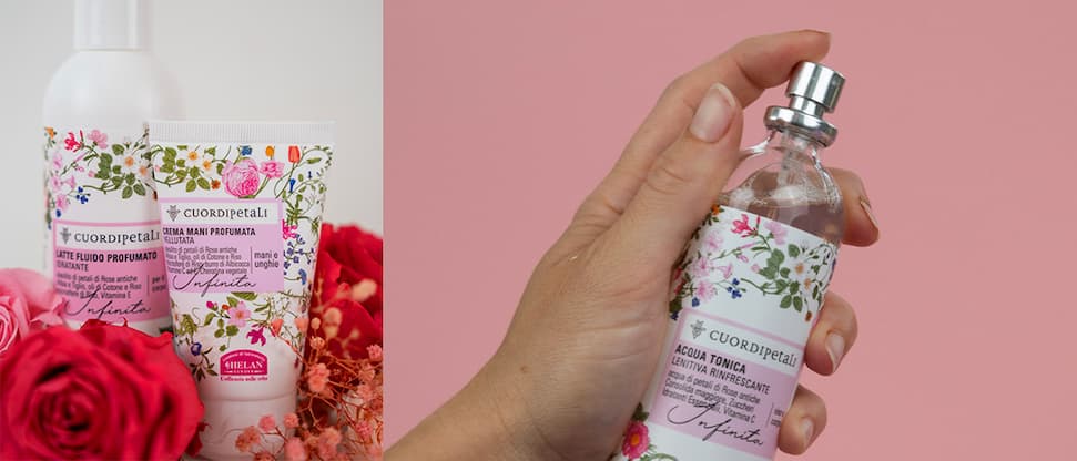 an image of a person holding a bottle of hand sanitizer and a bottle of hand lot