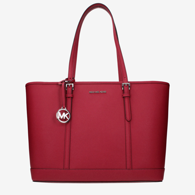 Michael Kors Shoulder Bags Women Leather Red/Dark Raspberry