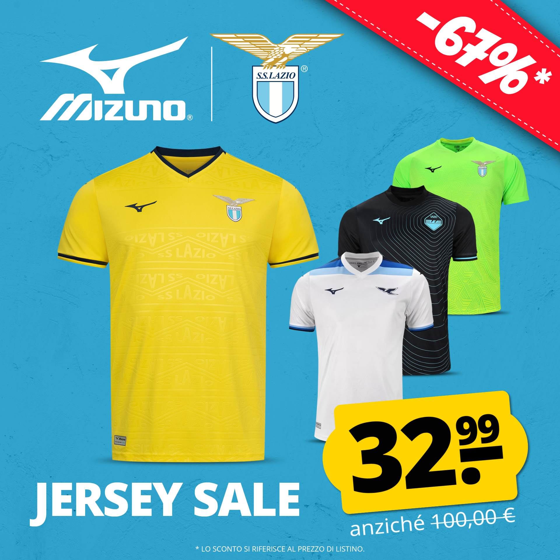 s.s. lazio mizuno uomo maglia per la transferta
