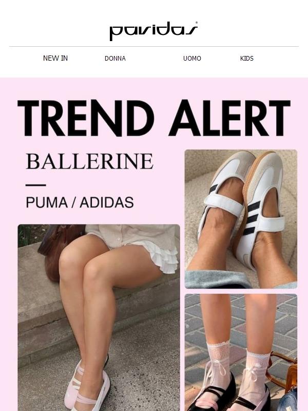 Il nuovo trend da avere ora: le ballerine Puma & Adidas