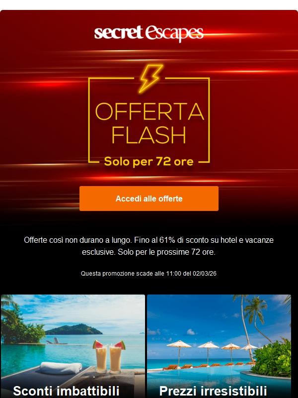 Offerta Flash - Sconti sorprendenti fino a -61%