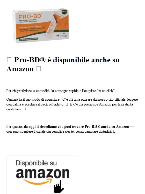 🛒 Preferisci Amazon? Ora trovi Pro-BD® anche lì