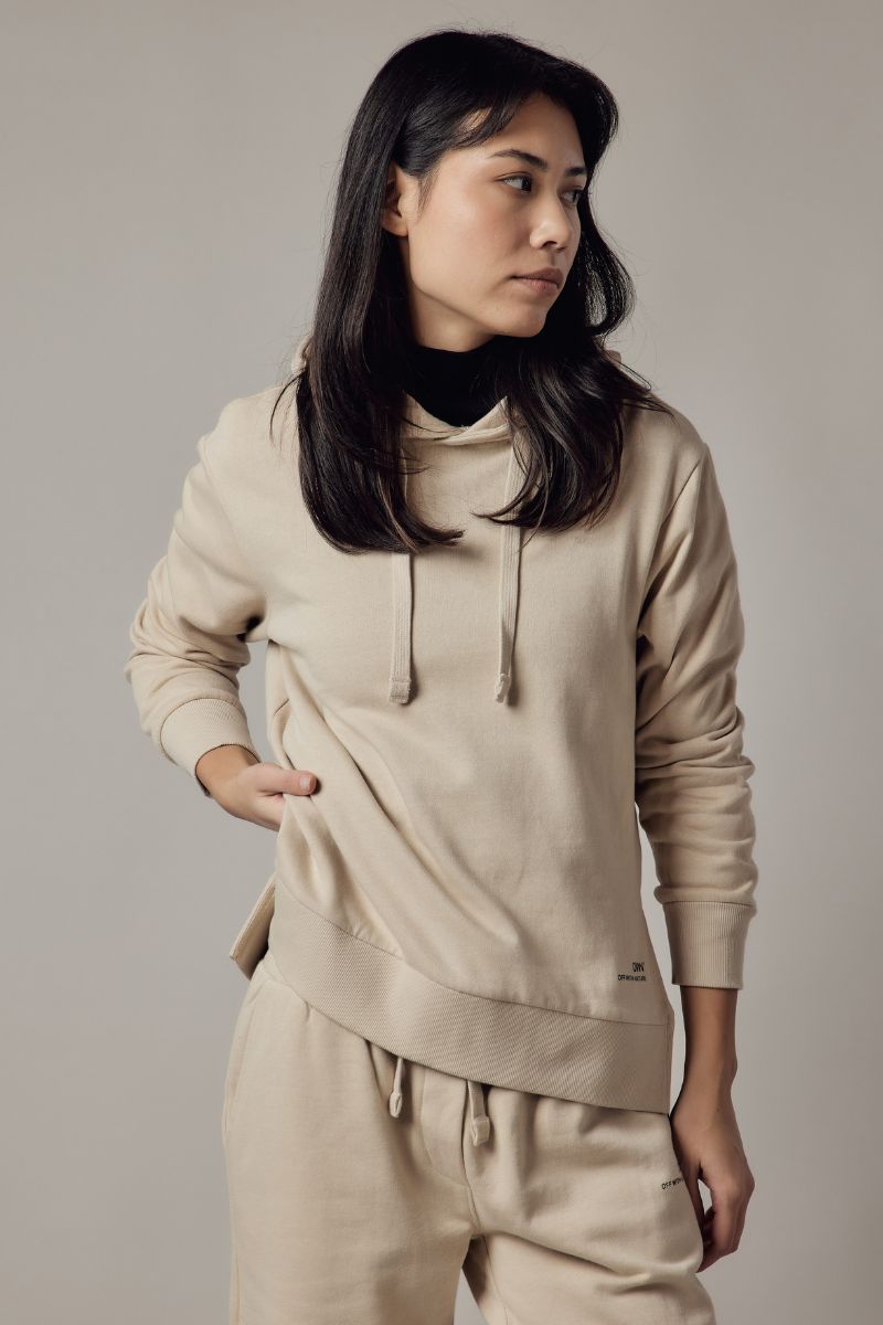 Felpa Felpata con Cappuccio e Spacchi Laterali Donna