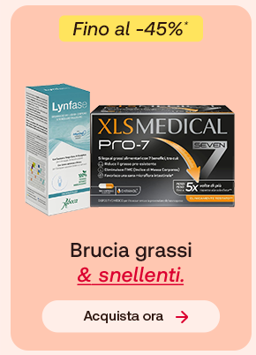 Prodotti per dimagrimento Lynfase e XLS Medical Pro-7 con testo "Brucia grassi & snellenti" e sconto fino al 45%. Bottone: Acquista ora.