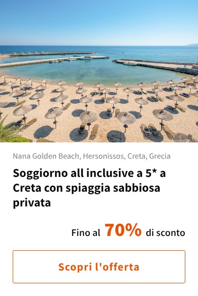 Soggiorno all inclusive a 5* a Creta con spiaggia sabbiosa privata