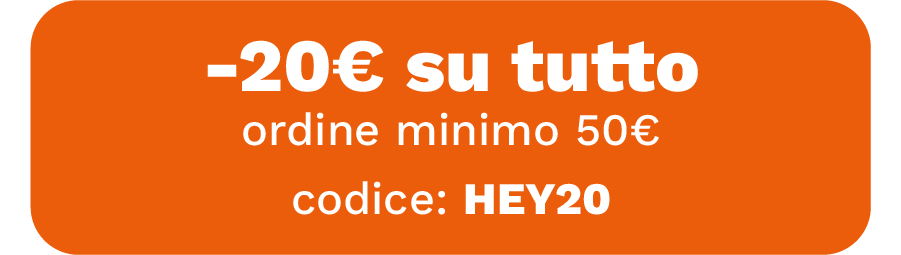 -20€ su tutto, ordine minimo 50€, codice: HEY20, scade il 02/03