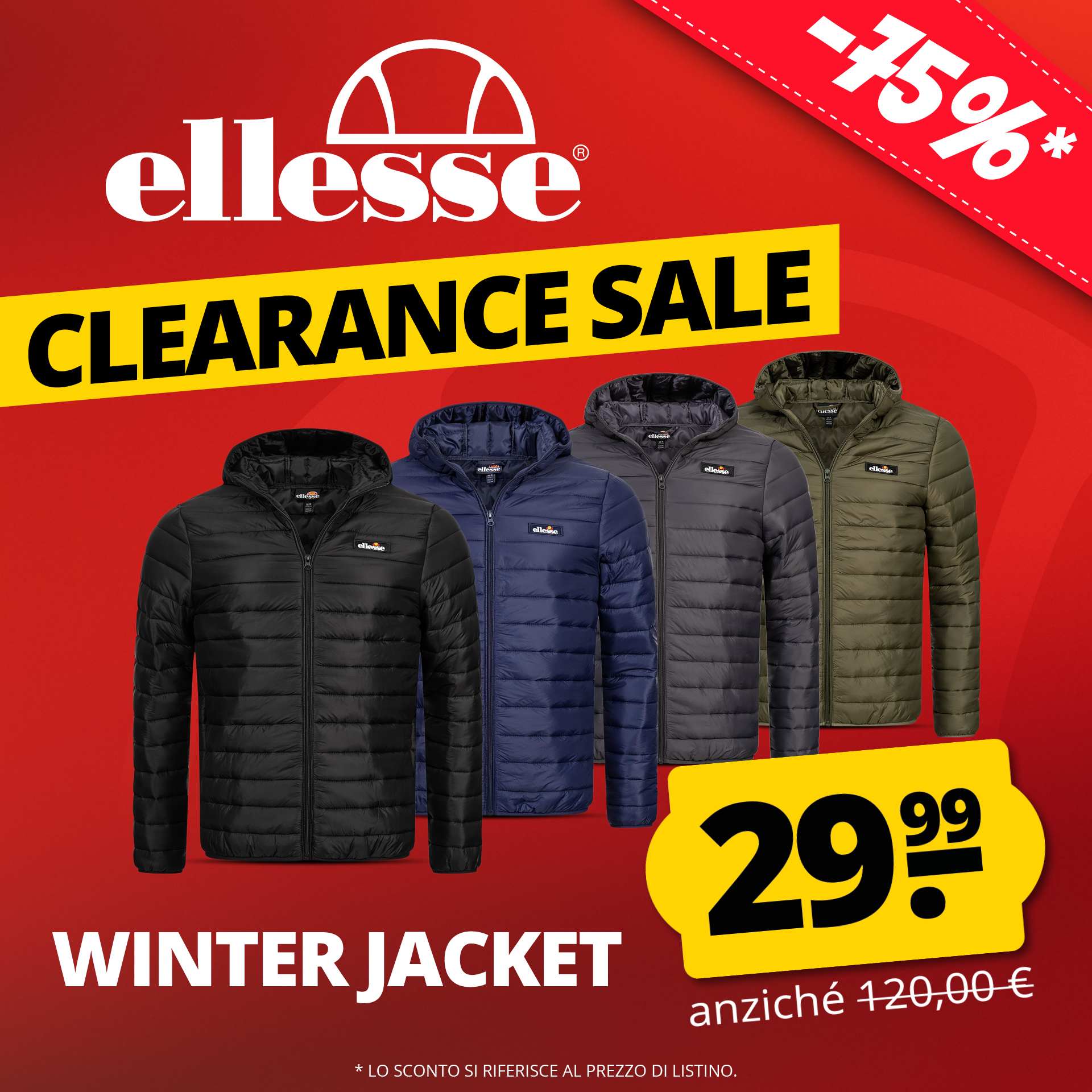 ellesse mazzarino uomo giacca invernale