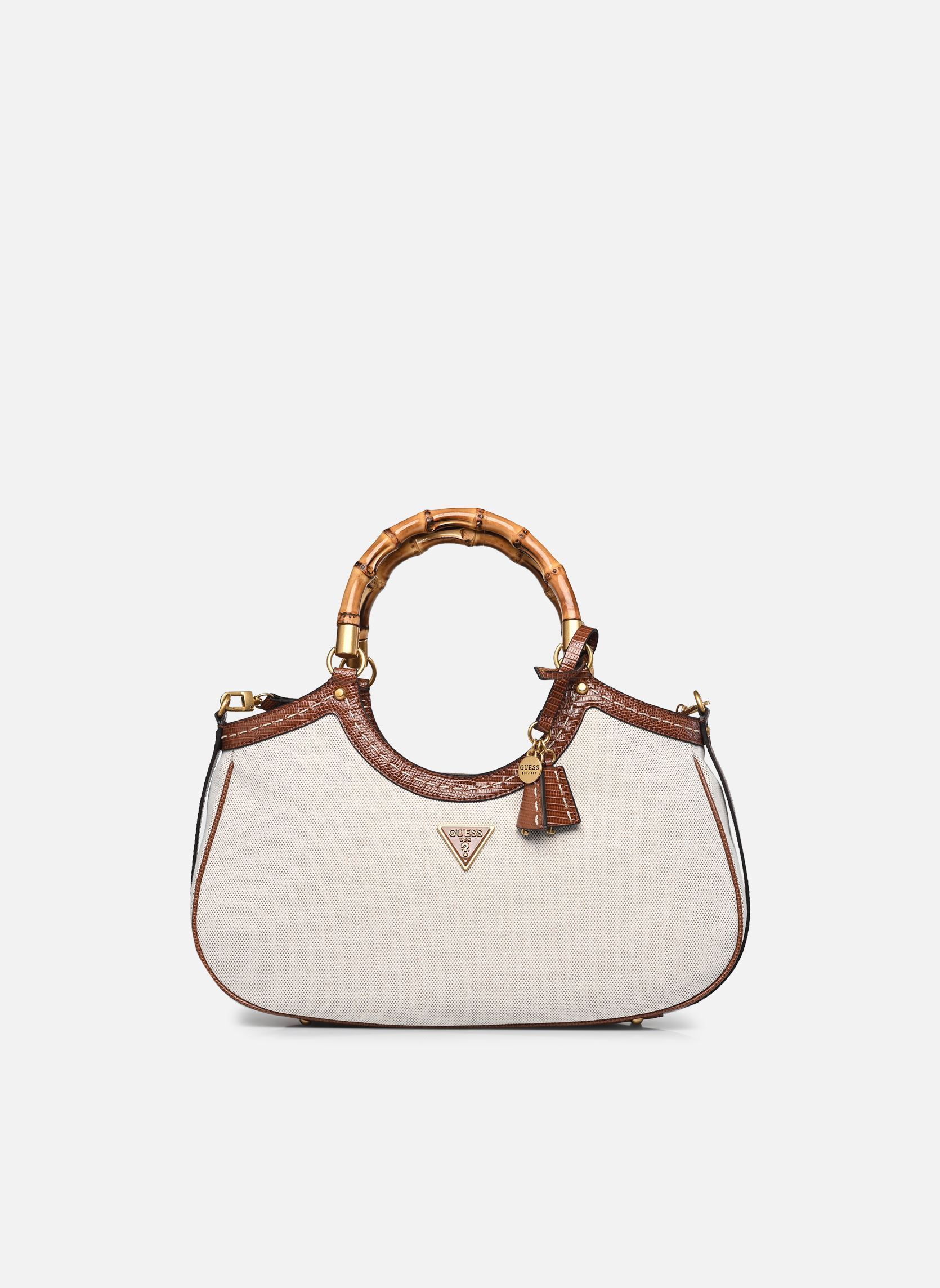 Guess Borse a mano Borsa - Zabry Large Bamboo Satchel donna beige