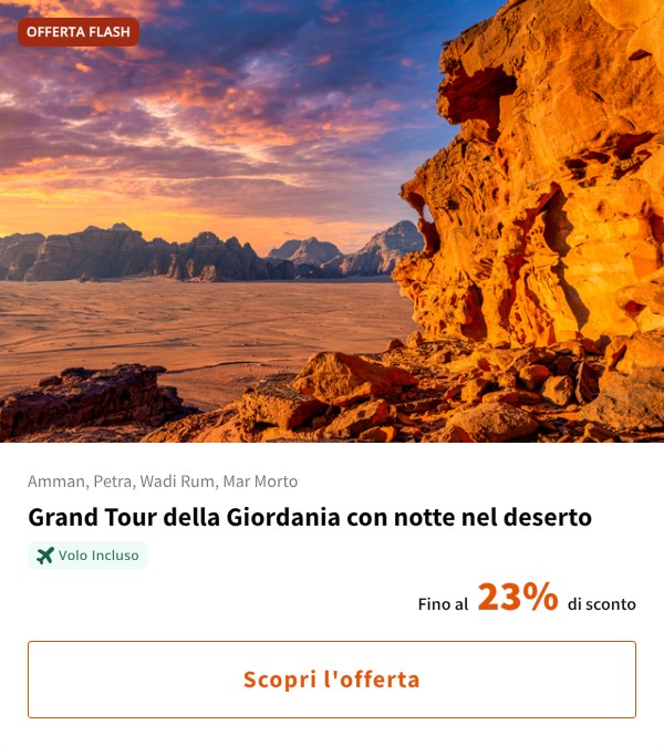 Grand Tour della Giordania con notte nel deserto