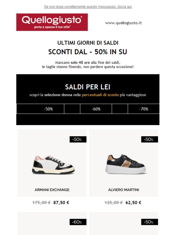 Ultime 48H: SALDI dal -50% (e oltre!)