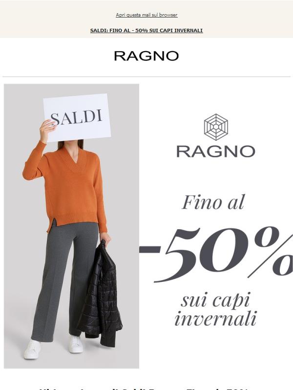Ultimo giorno di Saldi Ragno -50%