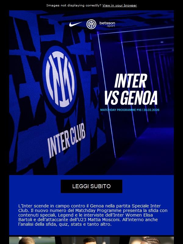 Il Matchday Programme di Inter-Genoa
