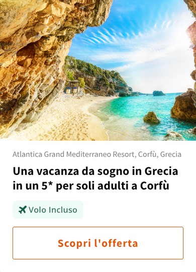 Una vacanza da sogno in Grecia in un 5* per soli adulti a Corfù