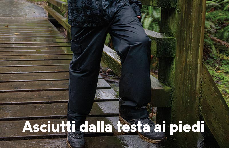Asciutti dalla testa ai piedi