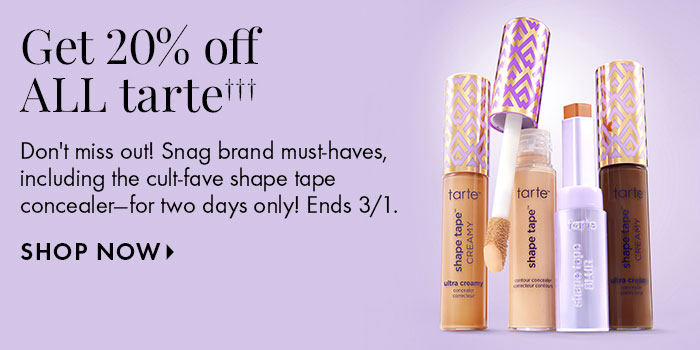 Get 20% off ALL tarte