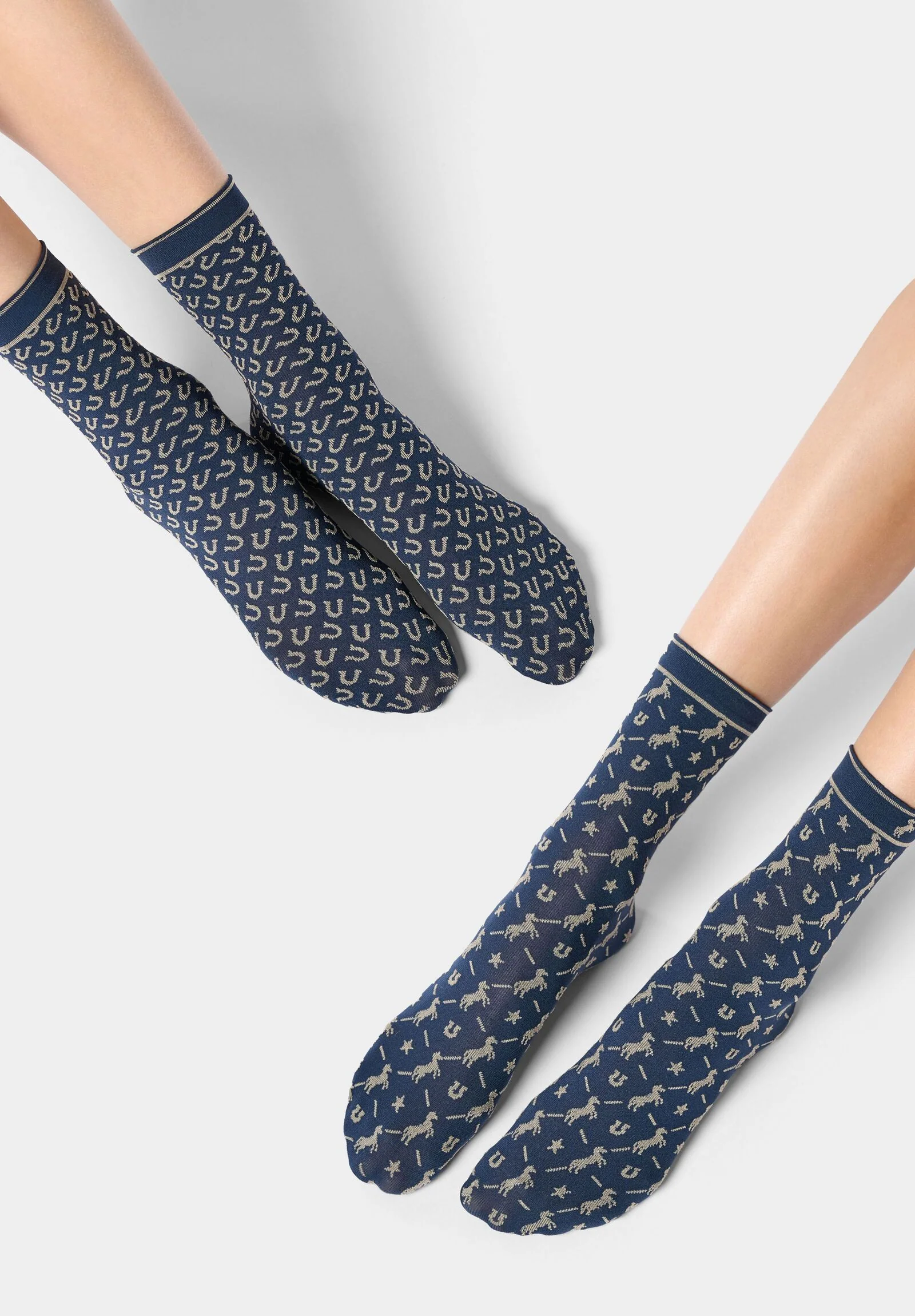 Image of Calzini Coprenti Twins Texas Bipack - Blu 11