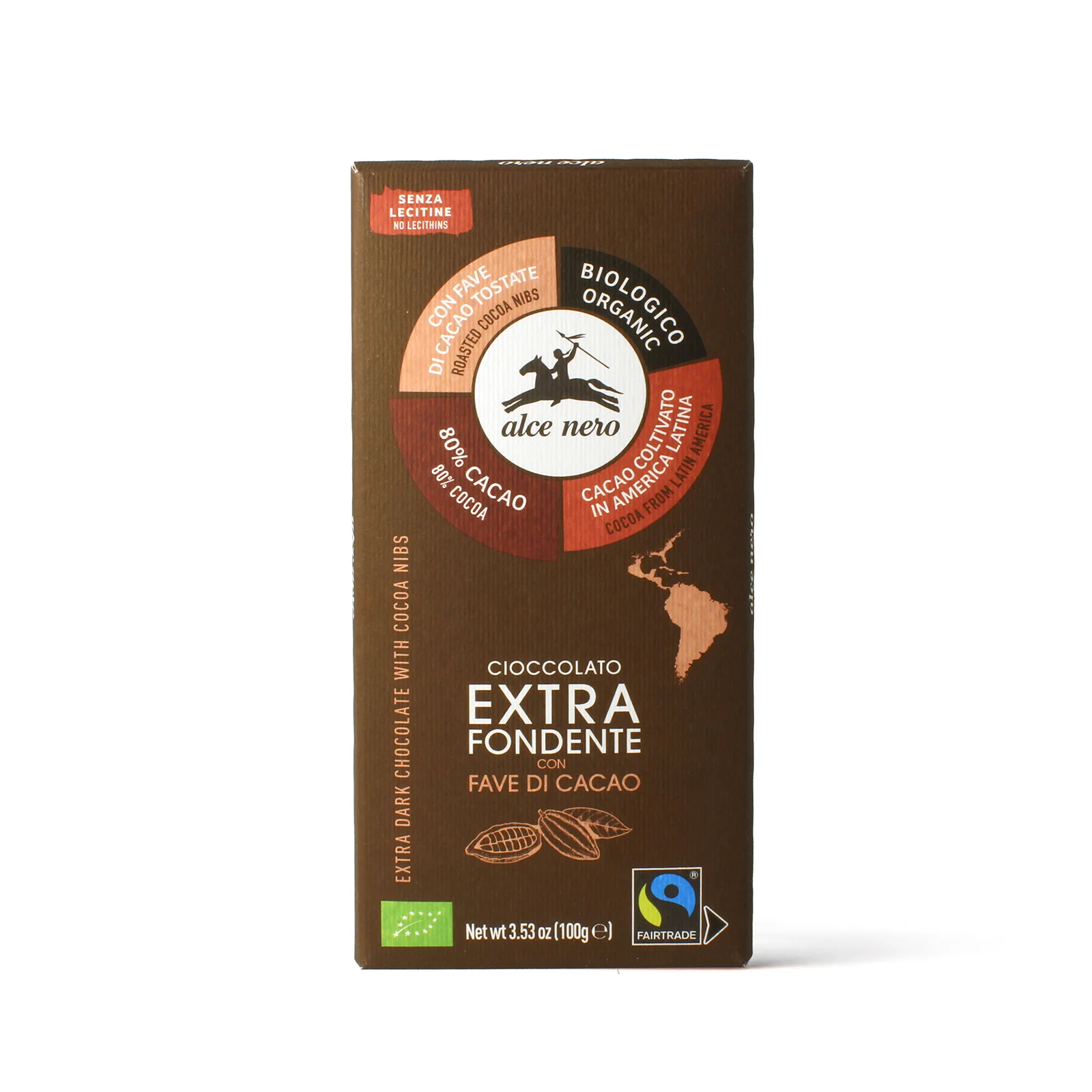 Image of Cioccolato extra fondente 80% con fave di cacao biologico