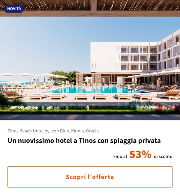 Un nuovissimo hotel a Tinos con spiaggia privata