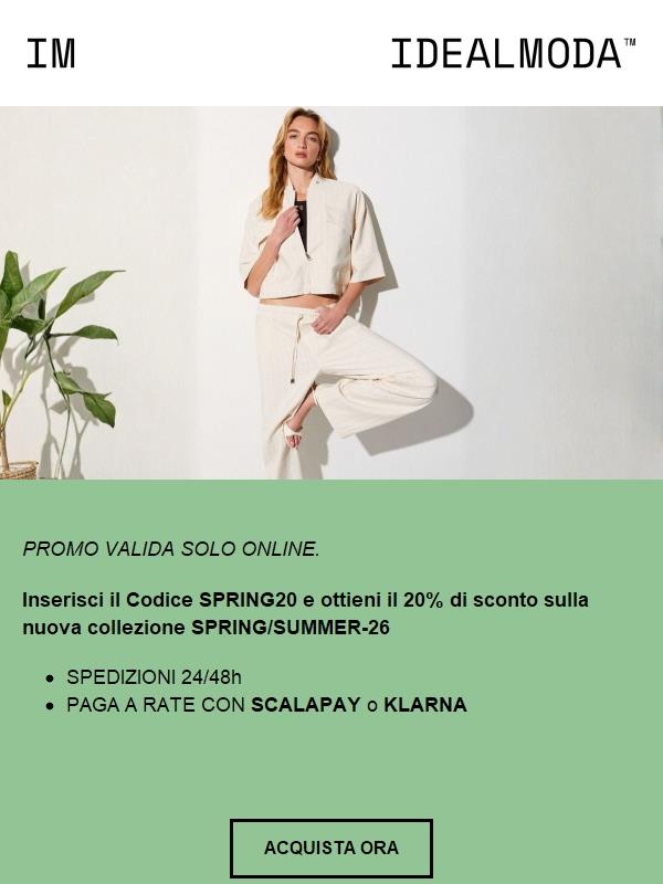 Scopri la SS Collection: -20% di sconto esclusivo