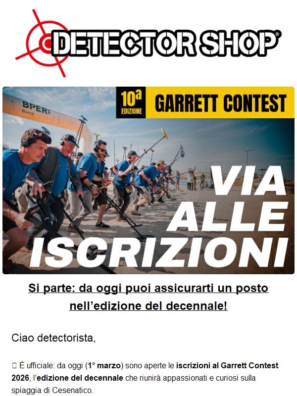 Garrett Contest, via alle iscrizioni