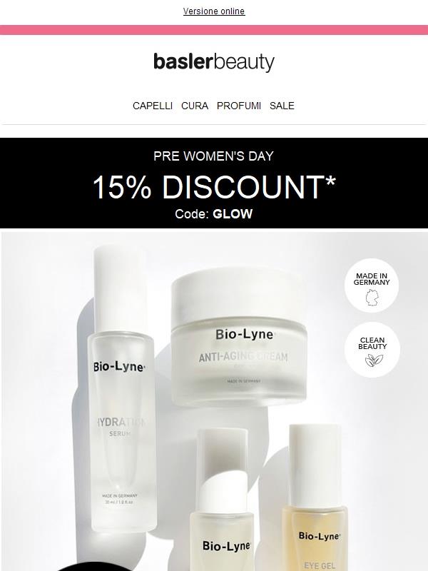 30 % di sconto su Bio-Lyne + 15 % su tutto