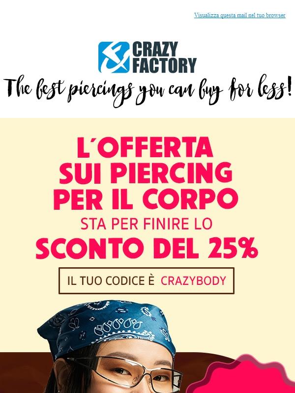 📢 Concludiamo con uno sconto del 25% sui piercing, !